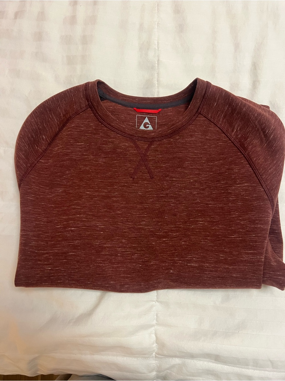 Geary Men’s Maroon Heather Crewneck Sweatshirt Large
